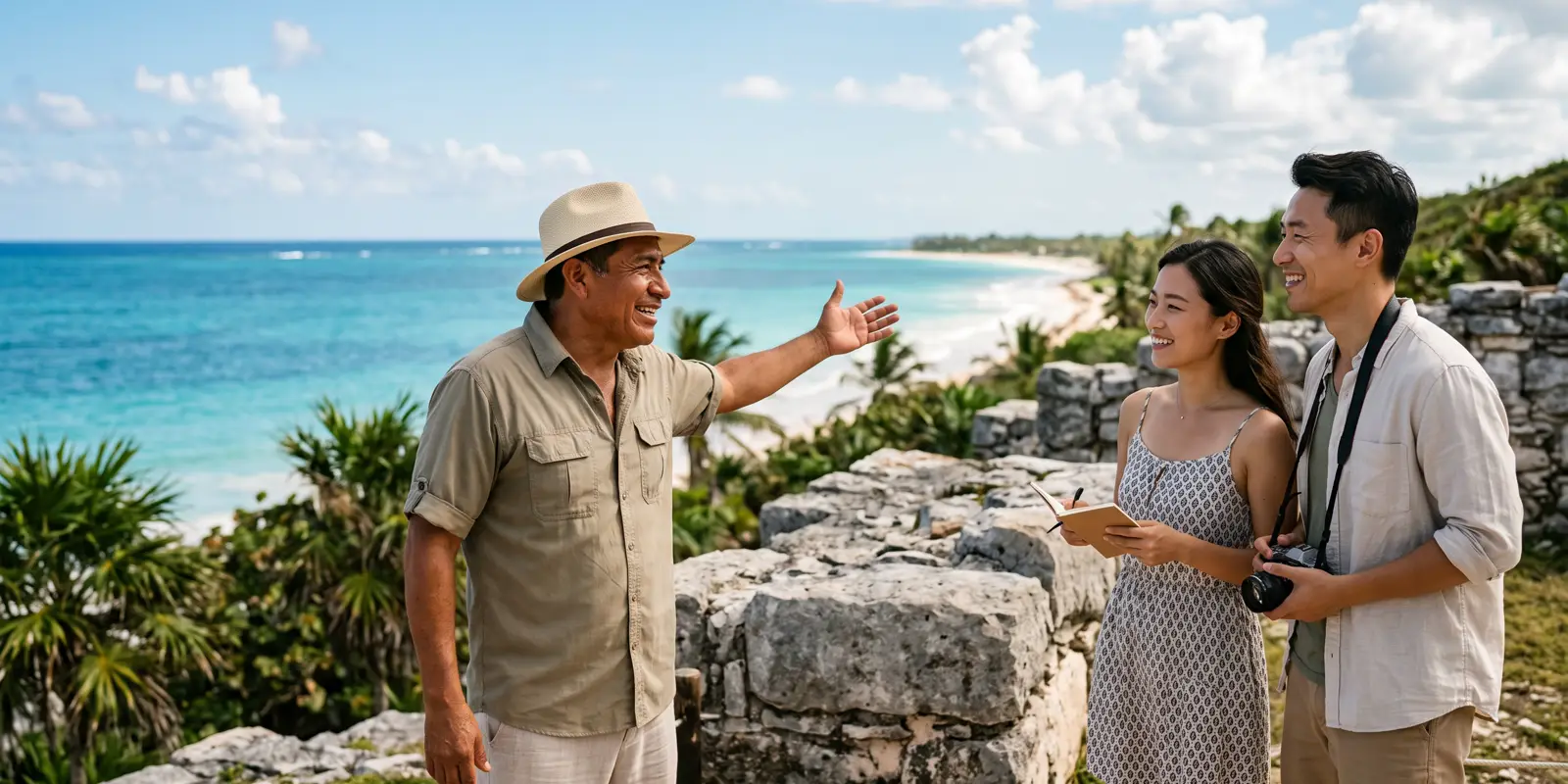 Alumnos practican tonos de chino mandarín con una app de fonética en Playa del Carmen